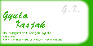 gyula kasjak business card